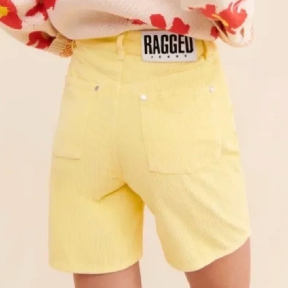 The Ragged Priest Women's 28 Yellow Dub Corduroy Shorts High Waisted‎ 6" NWT
